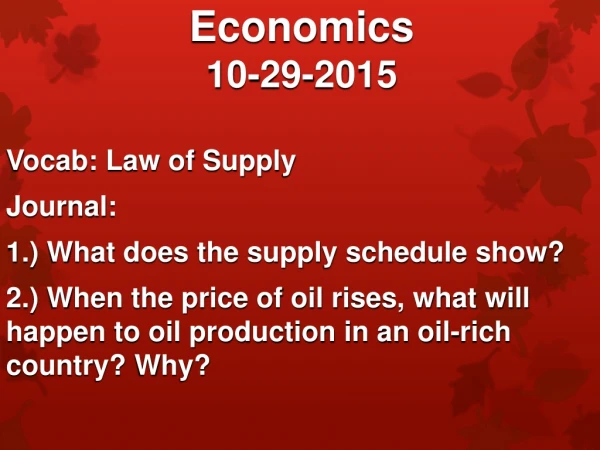 Economics 10 - 2 9 -2015