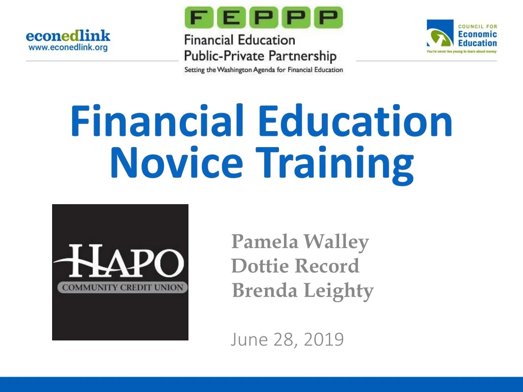 financial education novice training