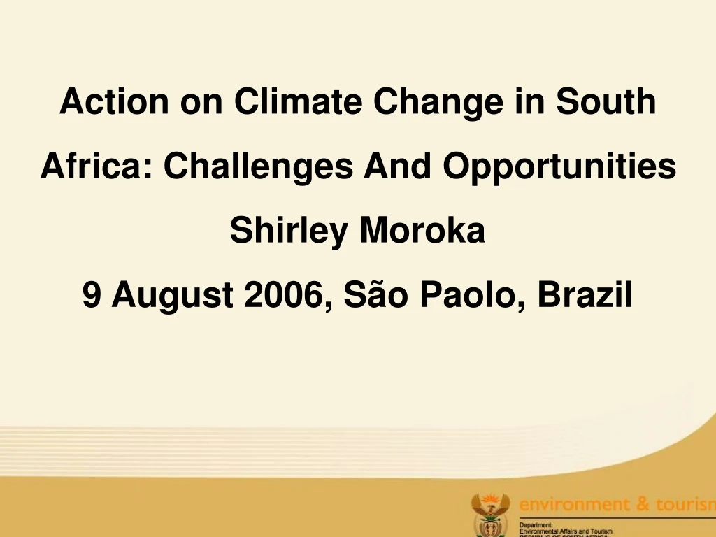 action on climate change in south africa