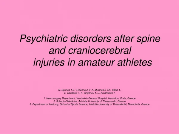 Psychiatric disorders after spine and craniocerebral injuries in amateur athletes