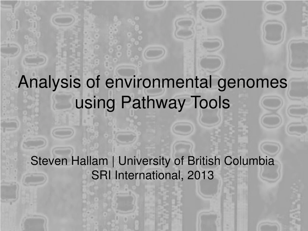 analysis of environmental genomes using pathway
