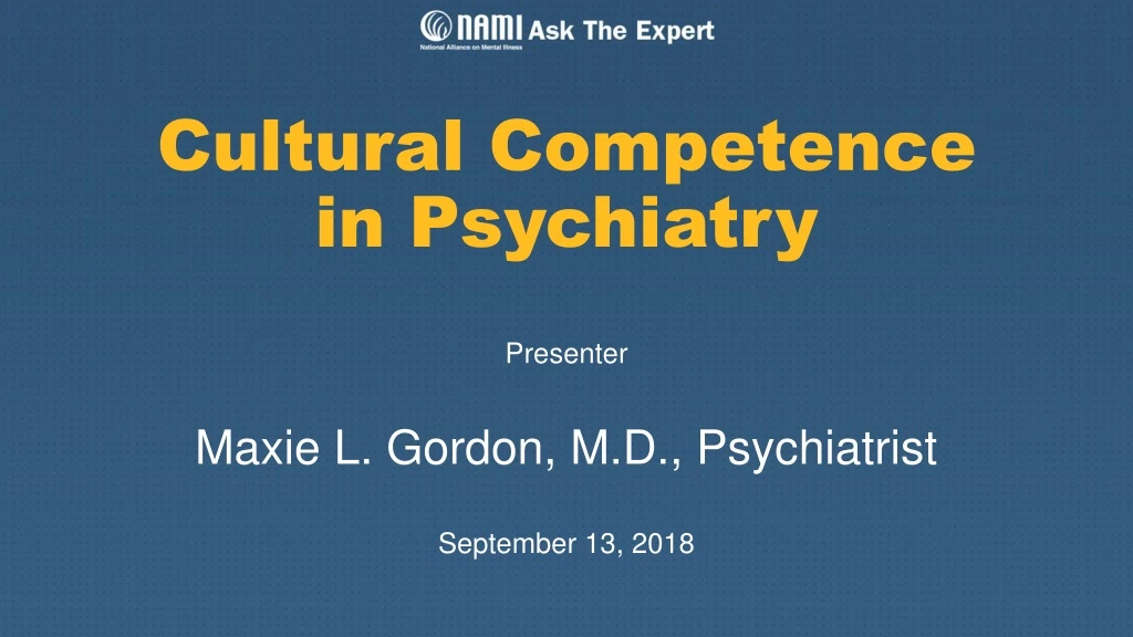 cultural competence in psychiatry