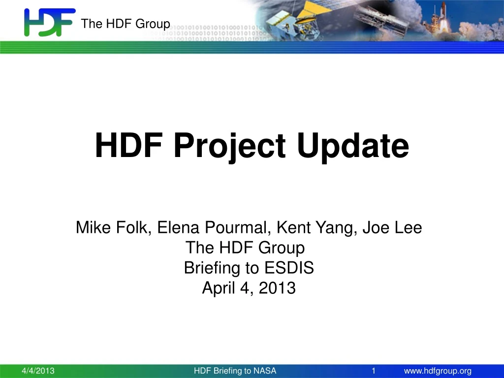 hdf project update