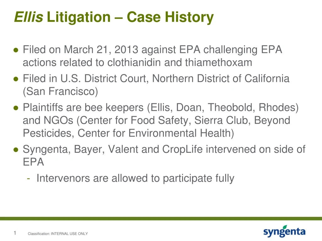 ellis litigation case history