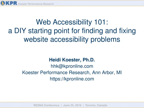 Web Accessibility 101: a DIY starting point for finding and fixing website accessibility problems