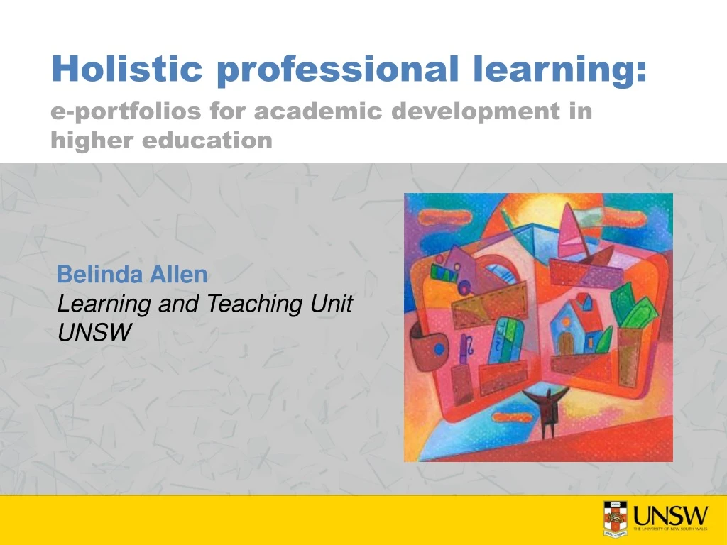 holistic professional learning e portfolios