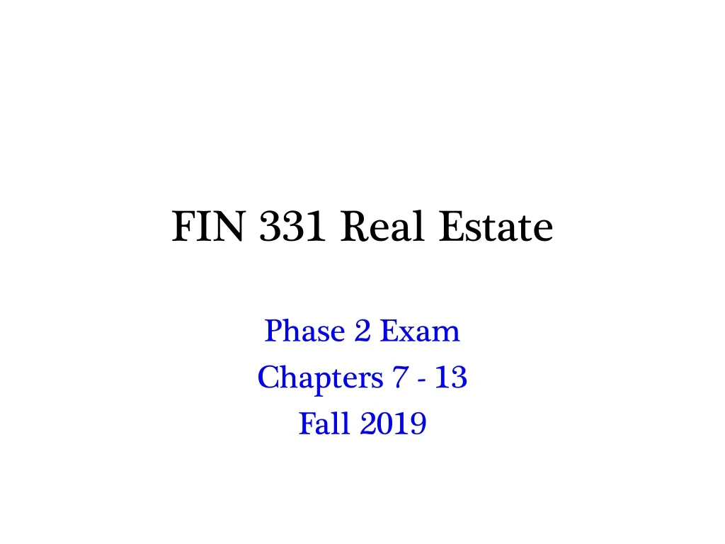 fin 331 real estate