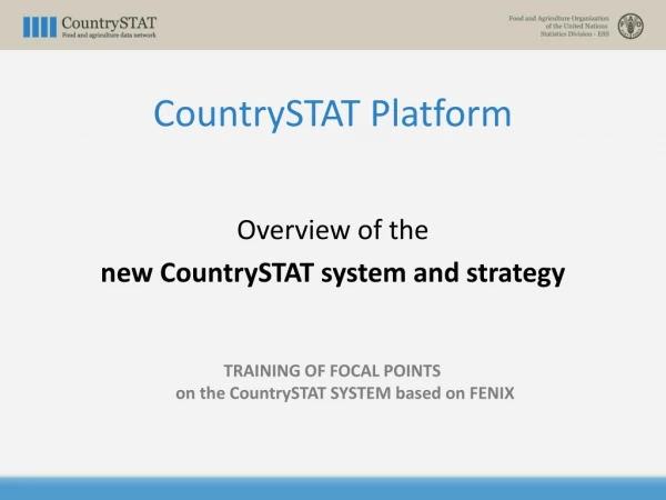 Overview of the new CountrySTAT system and strategy