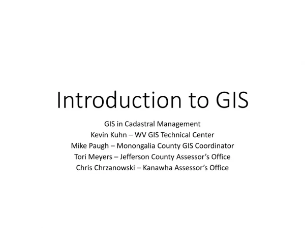 Introduction to GIS