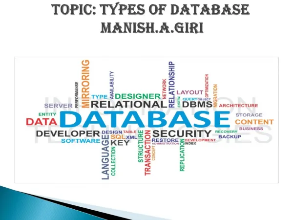 Topic : Types Of Database Manish.A.Giri
