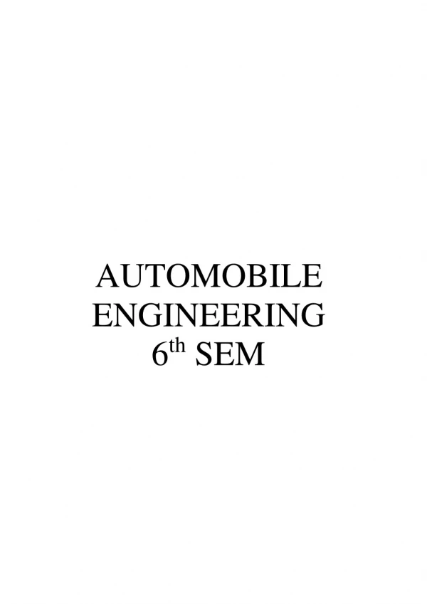 AUTOMOBILE ENGINEERING 6 th	 SEM