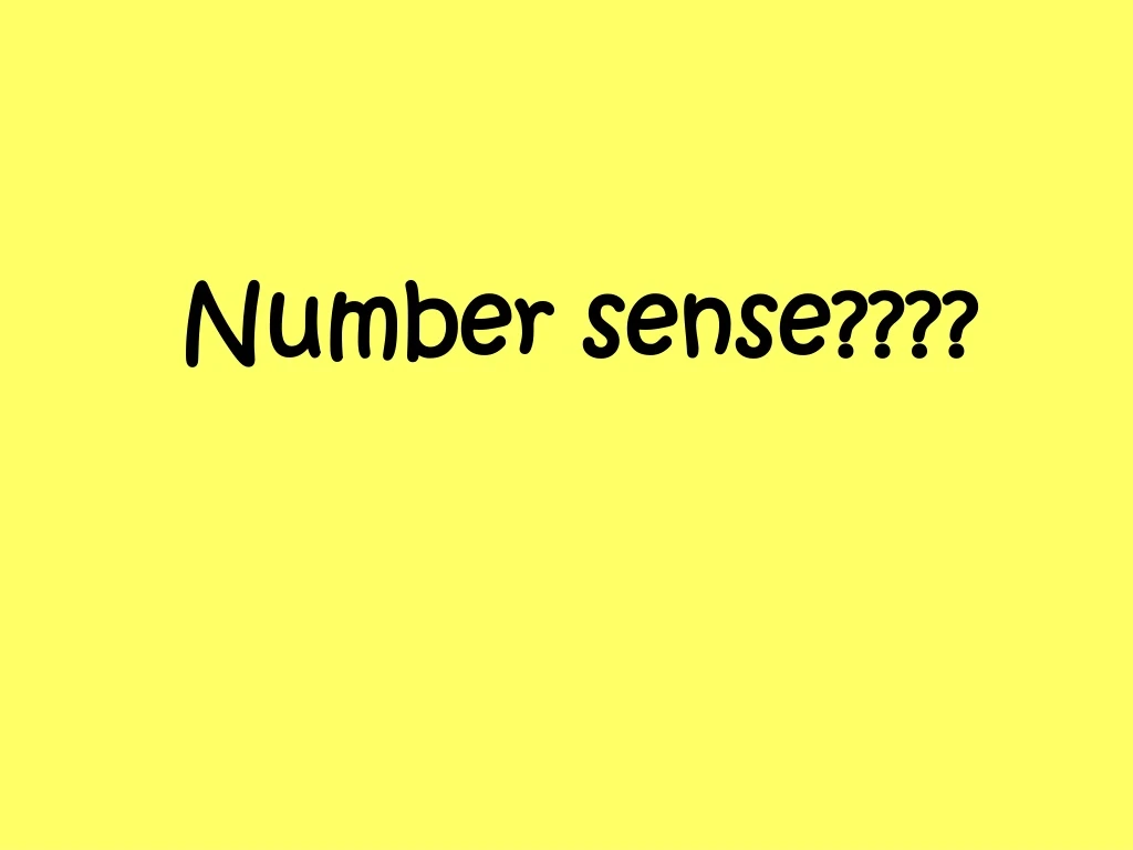 number sense