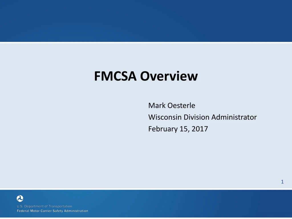 fmcsa overview