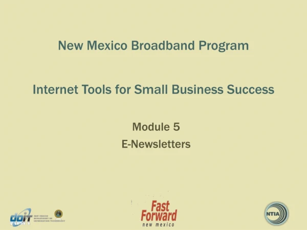 New Mexico Broadband Program Internet Tools for Small Business Success