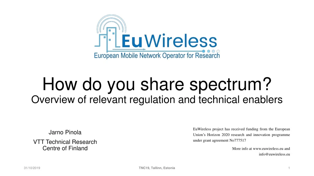 how do you share spectrum overview of relevant regulation and technical enablers