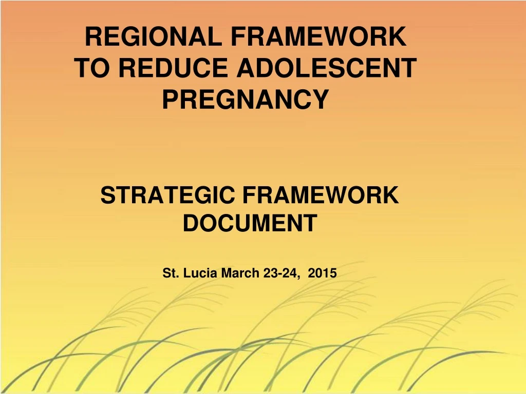 strategic framework document st lucia march 23 24 2015