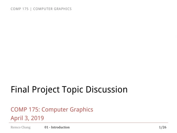 Final Project Topic Discussion