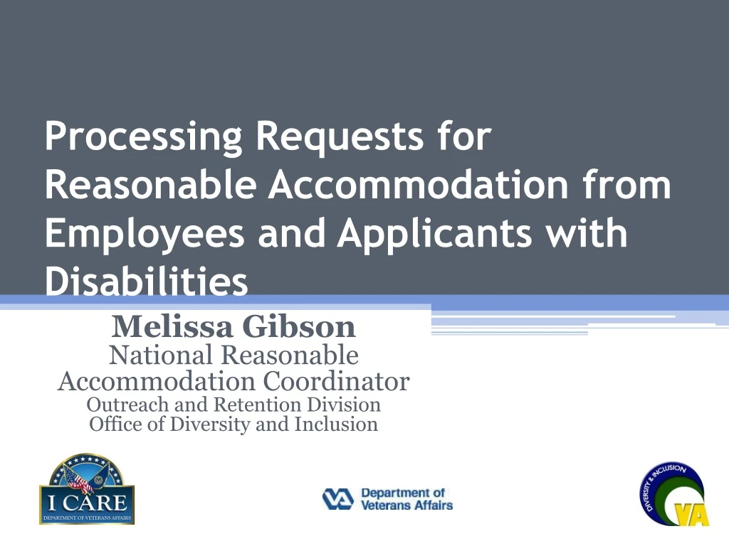 processing requests for reasonable accommodation from employees and applicants with disabilities