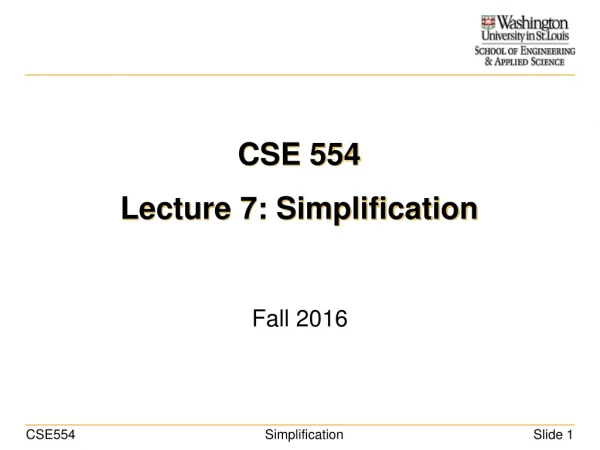 CSE 554 Lecture 7: Simplification