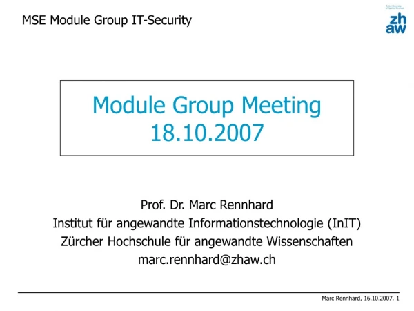 MSE Module Group IT-Security