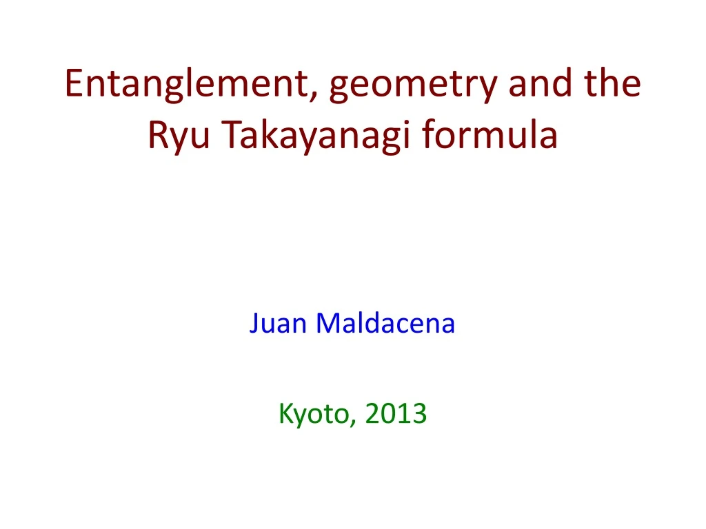 entanglement geometry and the ryu takayanagi formula