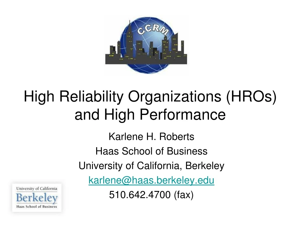 high reliability organizations hros and high performance