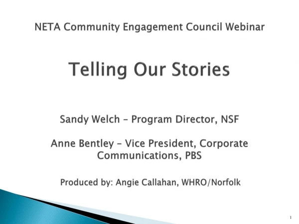 NETA Community Engagement Council Webinar