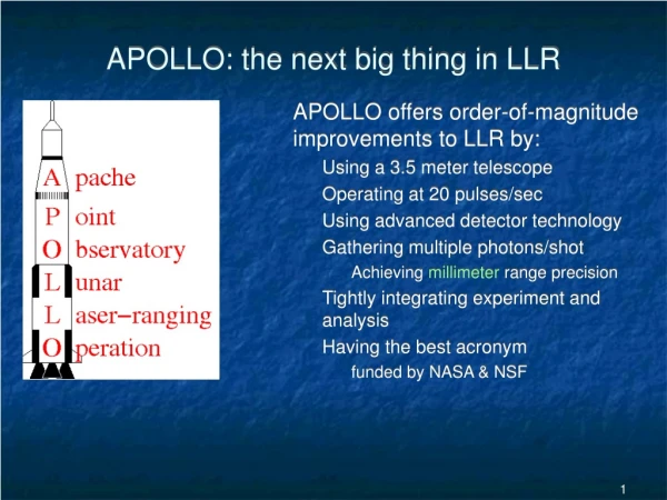 APOLLO: the next big thing in LLR