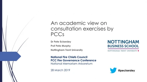 An academic view on consultation exercises by PCCs