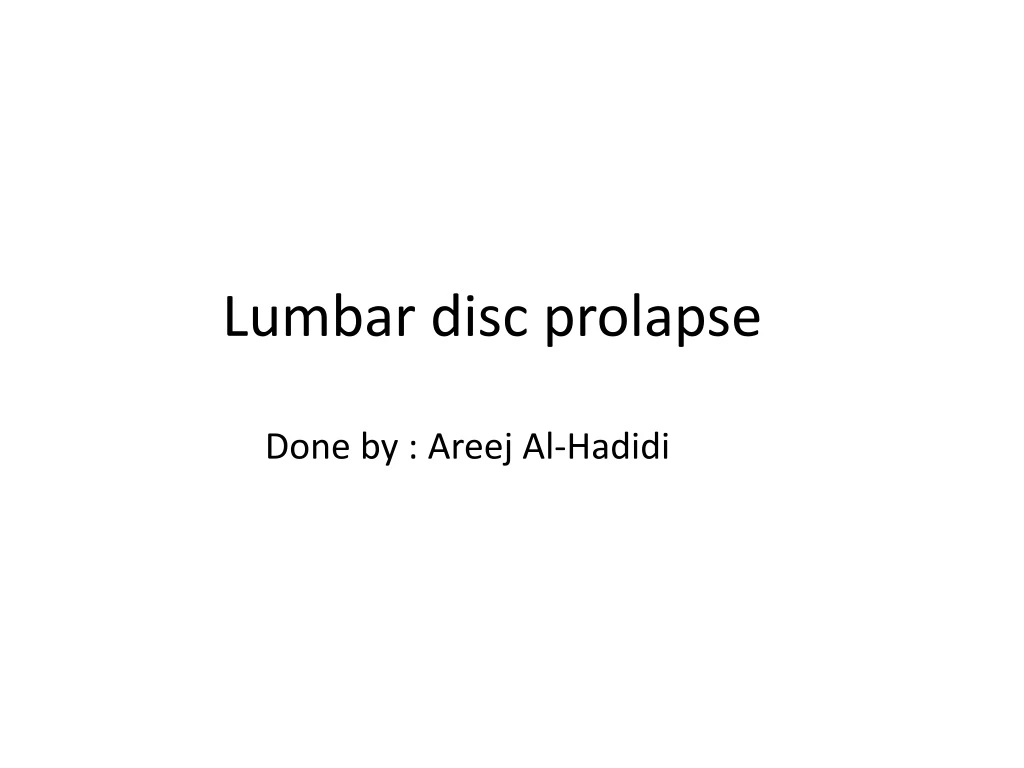lumbar disc prolapse