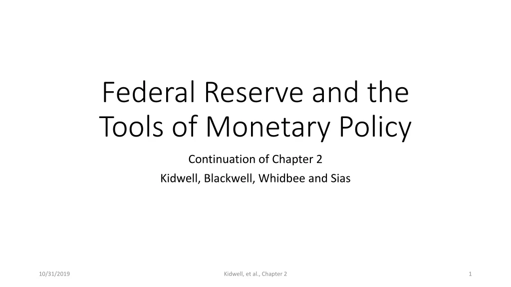 federal reserve and the tools of monetary policy