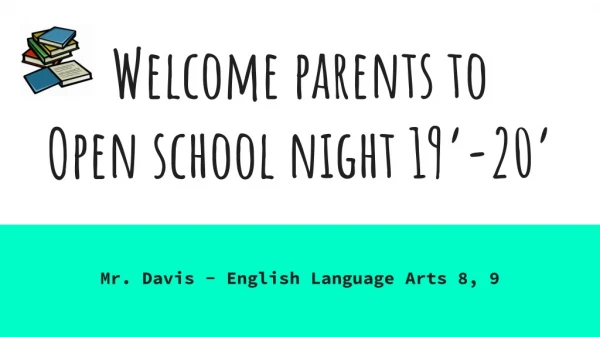 Welcome parents to Open school night 19’-20’