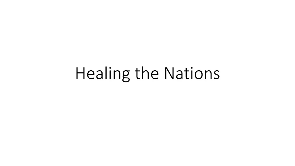 healing the nations