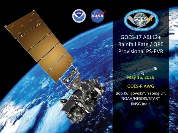 GOES-17 ABI L2+ Rainfall Rate / QPE Provisional PS-PVR