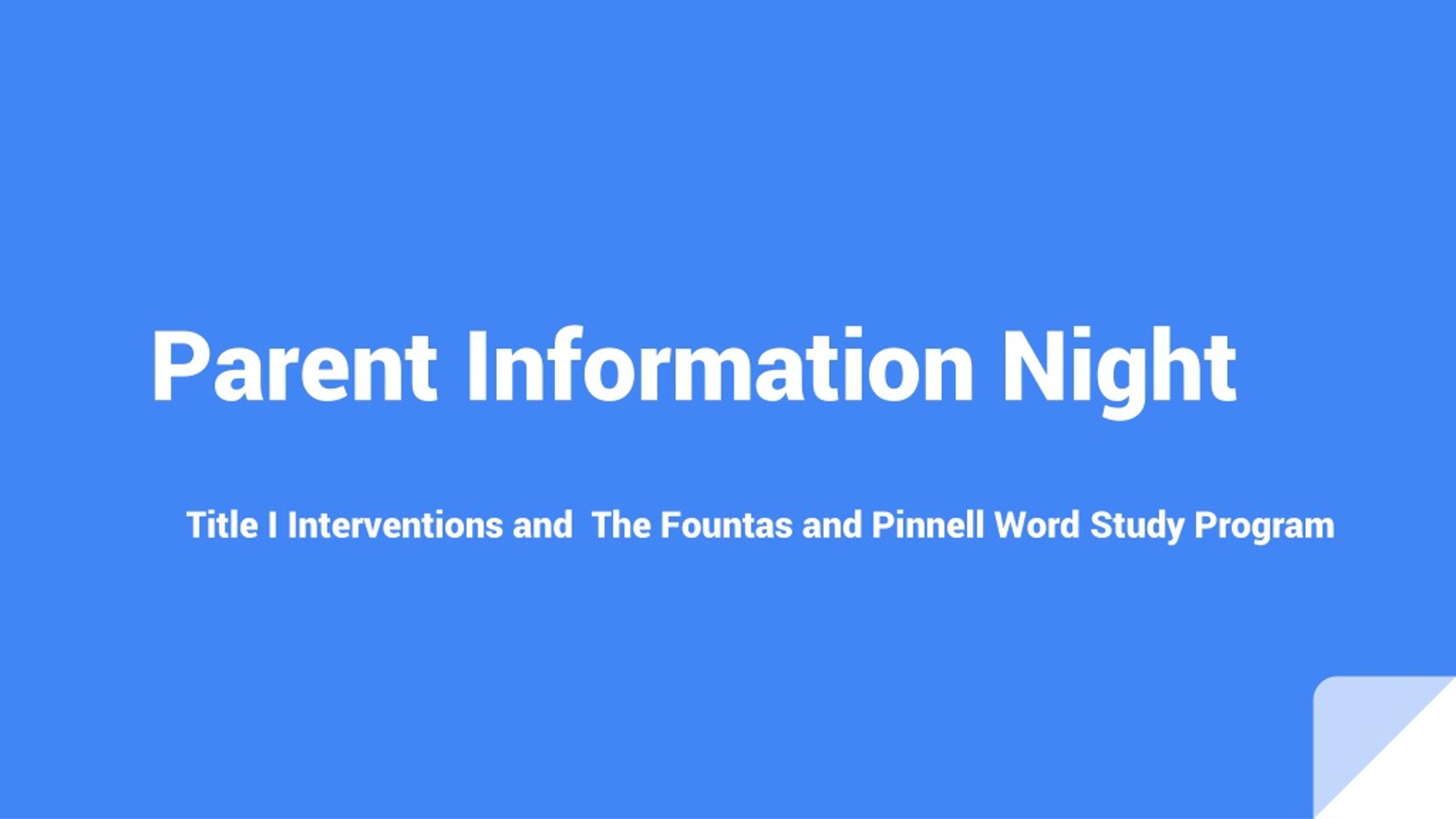 PPT - Parent Information Night PowerPoint Presentation, free download ...