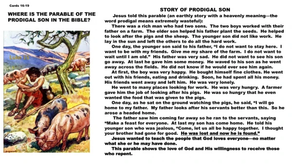 WHERE IS THE PARABLE OF THE PRODIGAL SON IN THE BIBLE?
