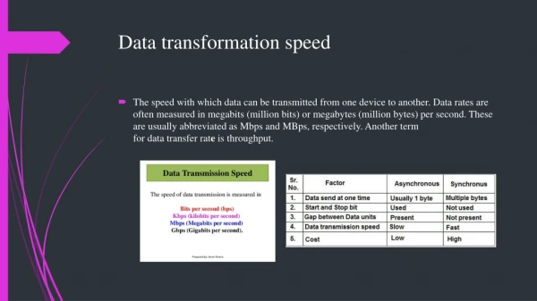 Data transformation speed