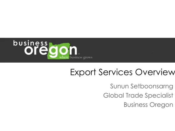 Export Services Overview