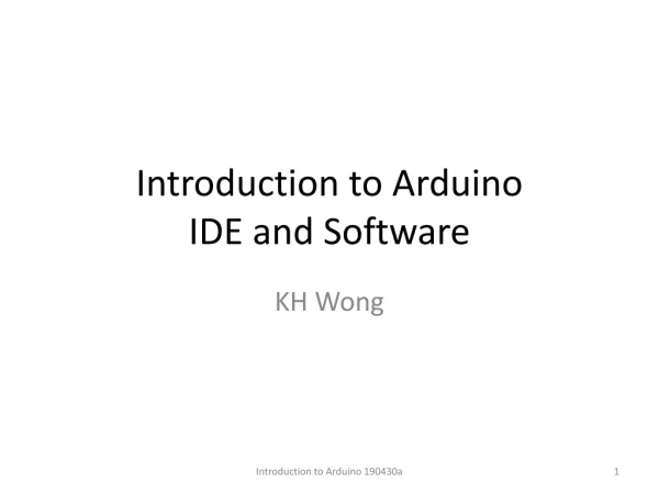Introduction to Arduino IDE and Software