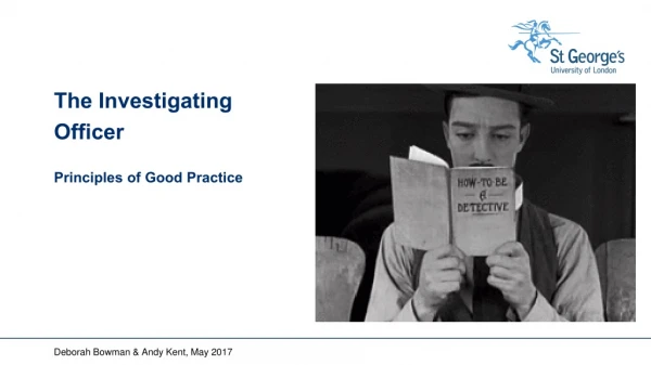 The Investigating Officer Principles of Good Practice