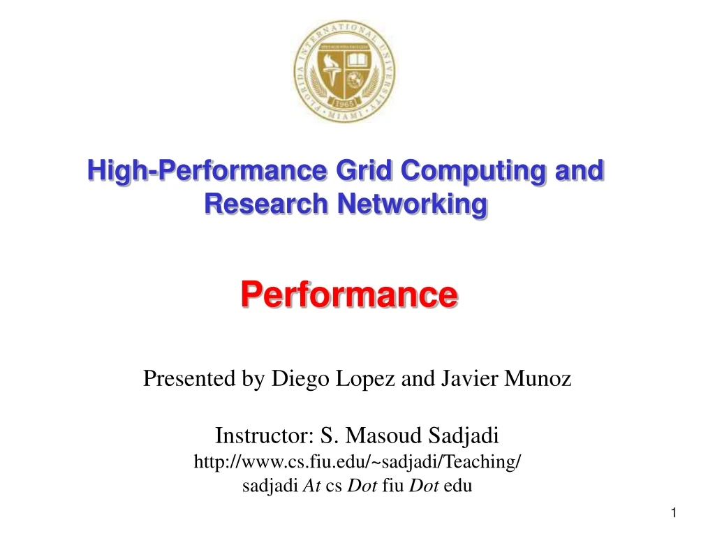 high performance grid computing and research