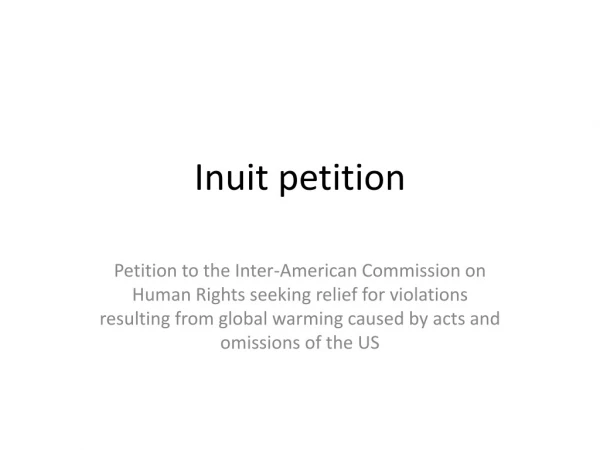 Inuit petition