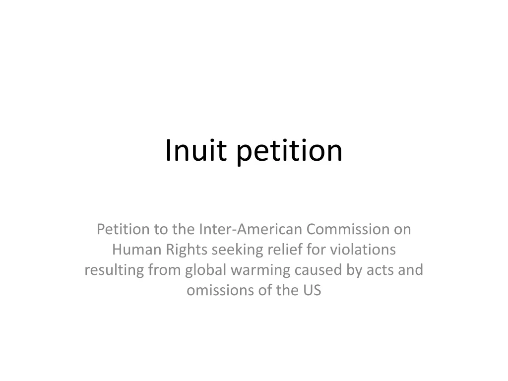 inuit petition