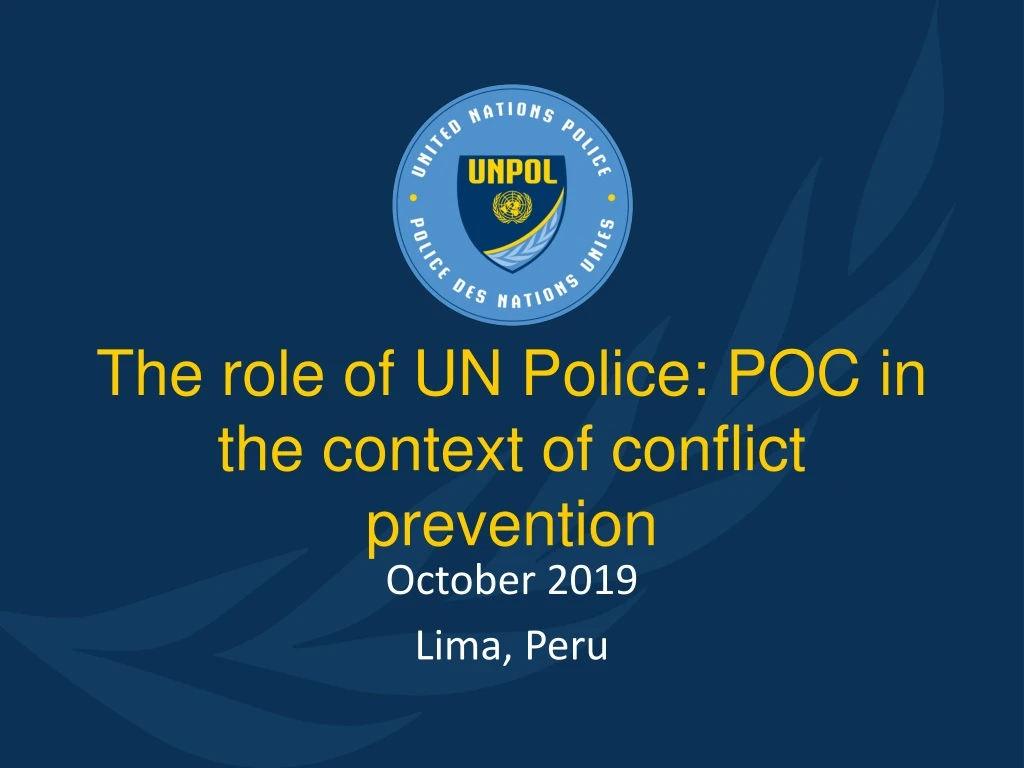 the role of un police poc in the context of conflict prevention