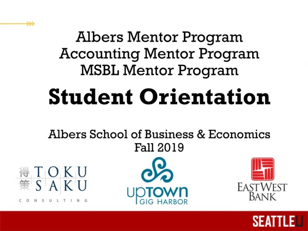 Albers Mentor Program Accounting Mentor Program