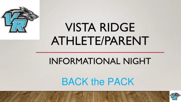 Vista Ridge Athlete/Parent