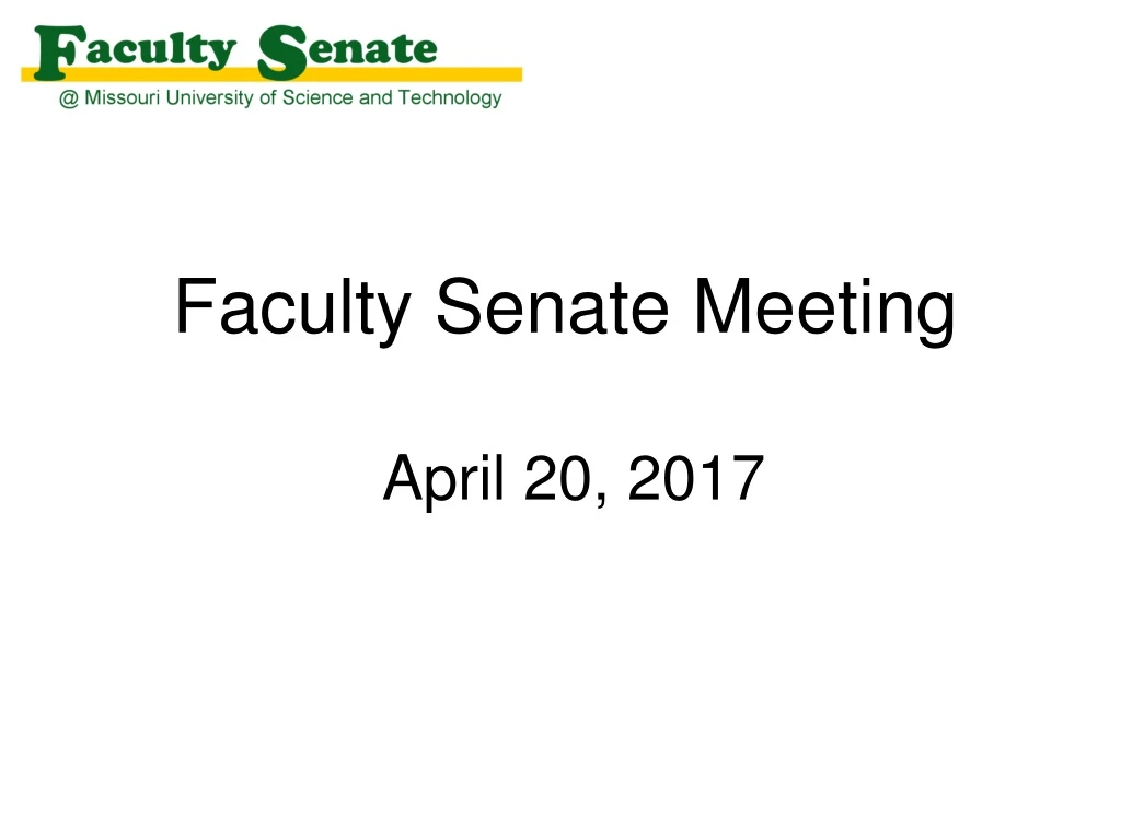 faculty senate meeting april 20 2017