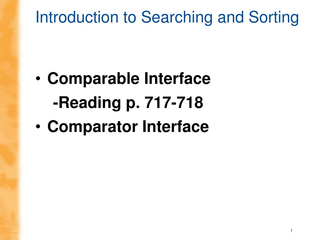 introduction to searching and sorting