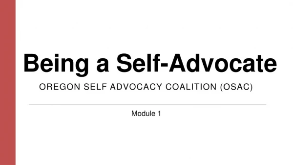 Being a Self-Advocate