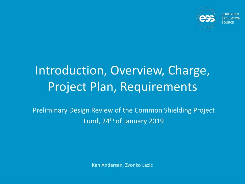 introduction overview charge project plan requirements